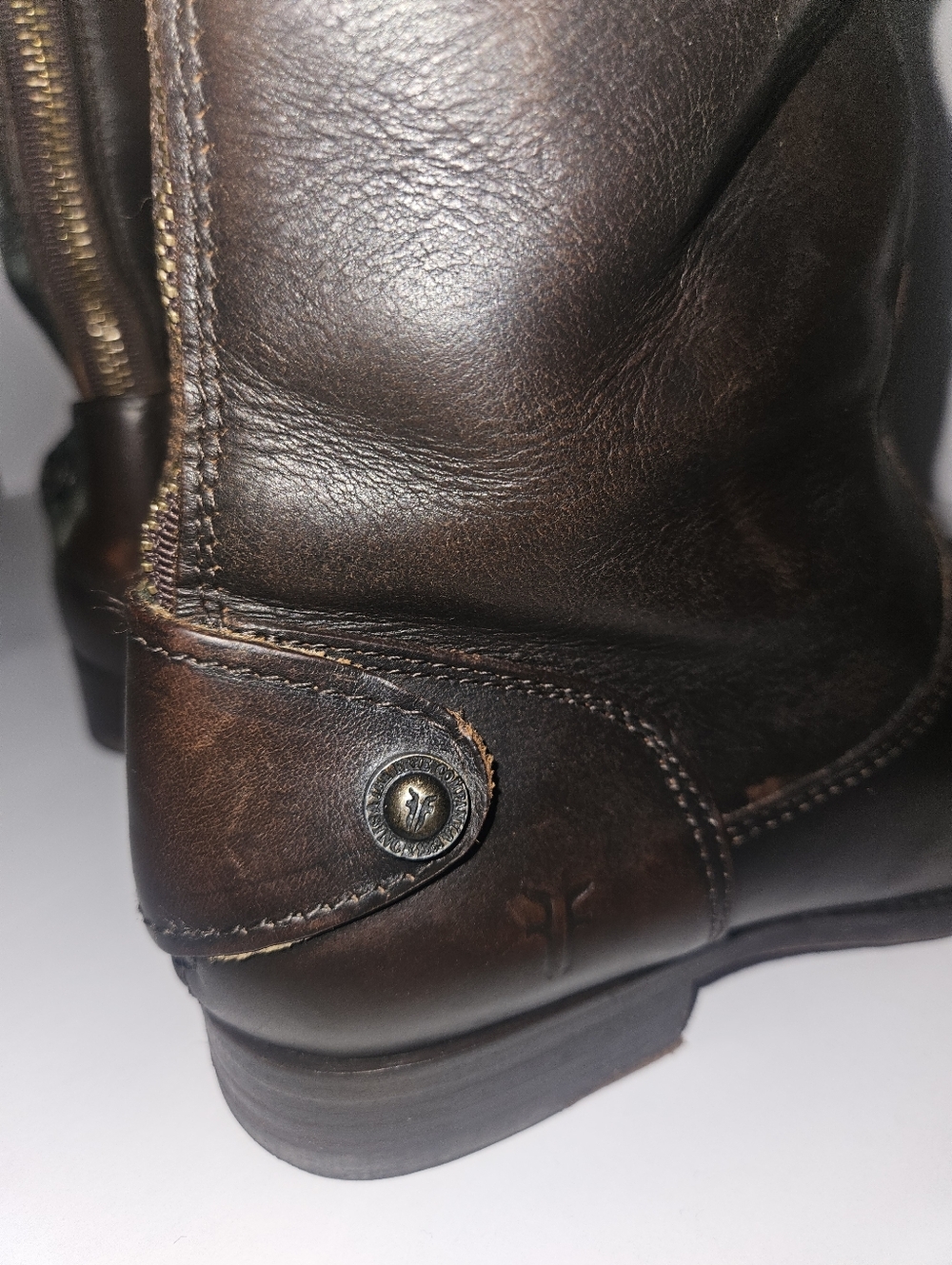 Frye Dark Brown Leather Knee-High Riding Boots - Picture 7 of 10